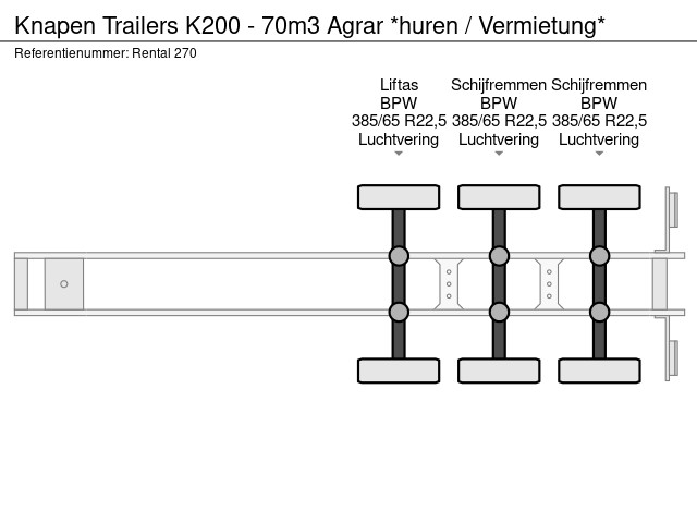 Knapen Trailers K200 - 70m3 Agrar *huren / Vermietung* - Afbeelding 17