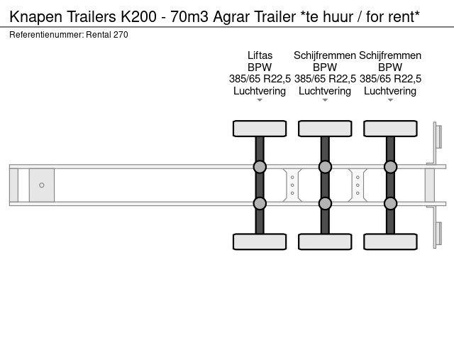 Knapen Trailers K200 - 70m3 Agrar *te huur / Vermietung* - Afbeelding 18