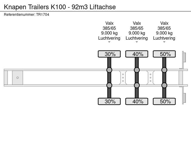 Knapen Trailers K100 - 92m3 Liftachse - Afbeelding 14