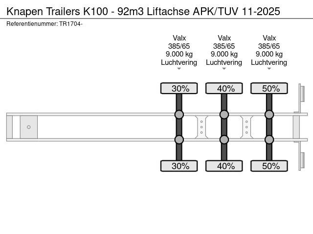 Knapen Trailers K100 - 92m3 Liftachse - Afbeelding 15