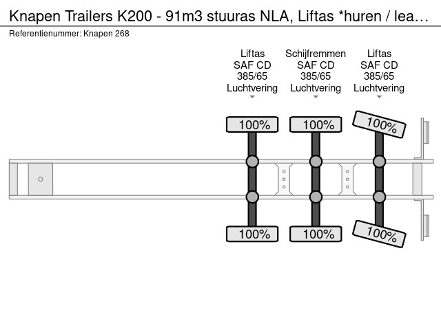 Knapen Trailers K200 - 91m3 stuuras NLA, Liftas *huren / leasen* - Afbeelding 21