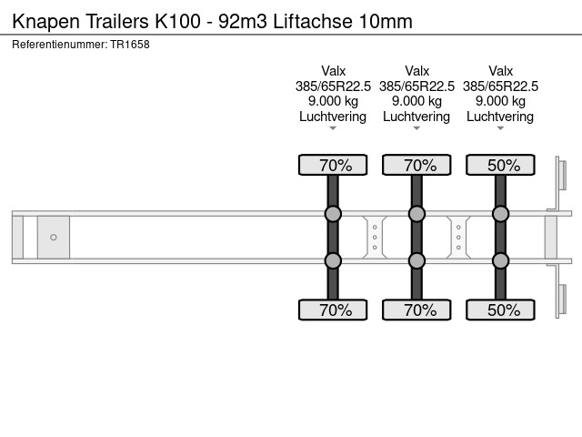 Knapen Trailers K100 - 92m3 Liftachse 10mm - Afbeelding 13