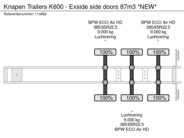 Knapen Trailers K600 - Exside side doors 87m3 *NEW* - Afbeelding 17