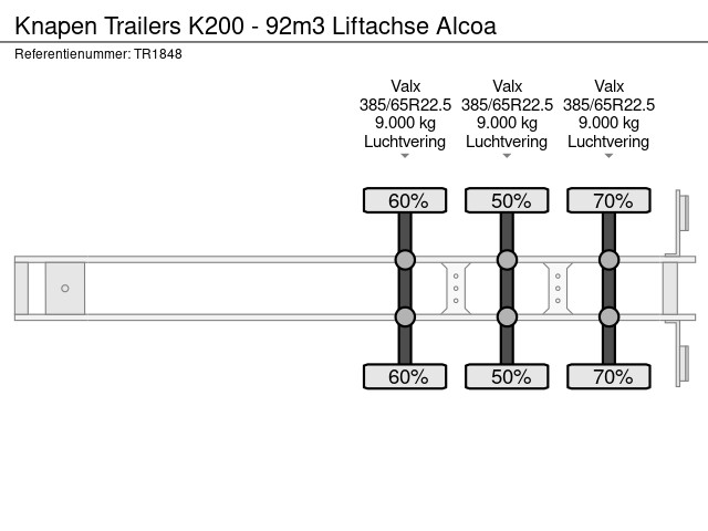 Knapen Trailers K200 - 92m3 Liftachse Alcoa - Afbeelding 11