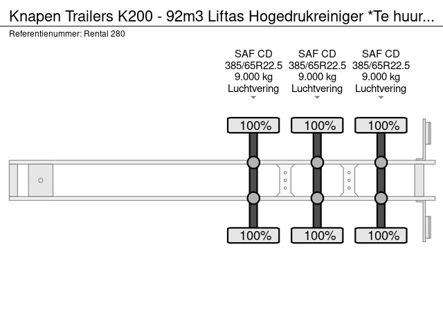 Knapen Trailers K200 - 92m3 Hogedrukreiniger *huren / Vermietung* - Afbeelding 19