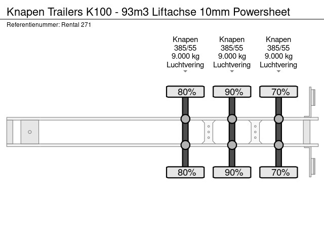 Knapen Trailers K100 - 93m3 Liftas 10mm Powersheet - Afbeelding 19