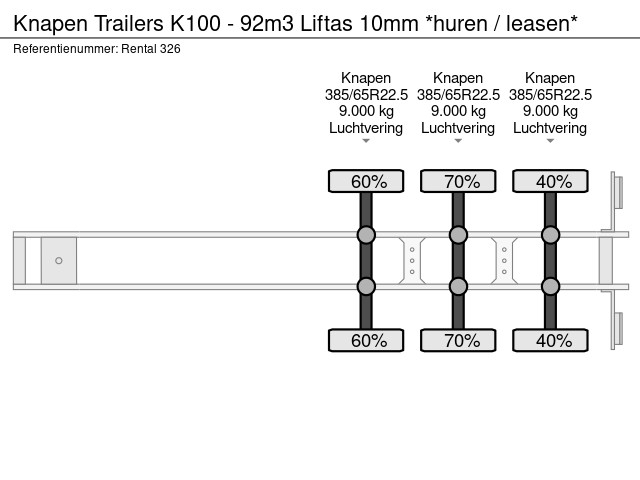 Knapen Trailers K100 - 92m3 Liftas 10mm *huren / leasen* - Afbeelding 18
