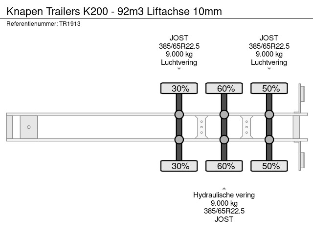 Knapen Trailers K200 - 92m3 Liftachse 10mm - Afbeelding 14