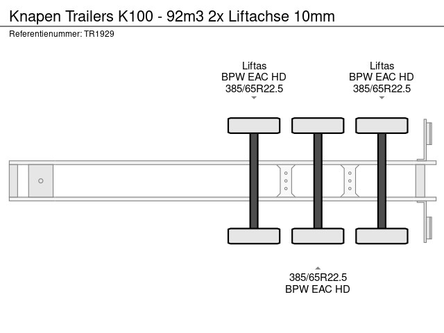 Knapen Trailers K100 - 92m3 2x Liftachse 10mm - Afbeelding 12