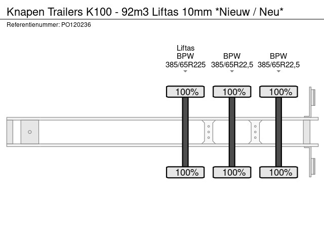 Knapen Trailers K100 - 92m3 Liftas 10mm *Nieuw / Neu* - Afbeelding 22
