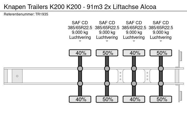 Knapen Trailers K200 - 91m3 2x Liftachse Alcoa - Afbeelding 14