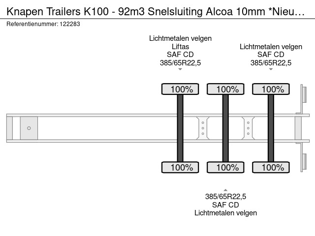 Knapen Trailers K100 - 92m3 Snelsluiting Alcoa 10mm *Nieuw / Neu* - Afbeelding 26