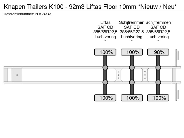 Knapen Trailers K100 - 92m3 Liftas Floor 10mm *Nieuw / Neu* - Afbeelding 25
