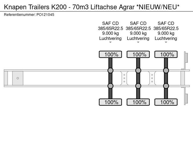 Knapen Trailers K200 - 70m3 Liftachse Agrar *NIEUW/NEU* - Afbeelding 18