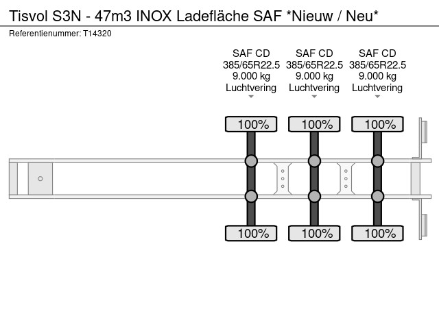 Tisvol S3N - 47m3 INOX Ladefläche SAF *Nieuw / Neu* - Afbeelding 12