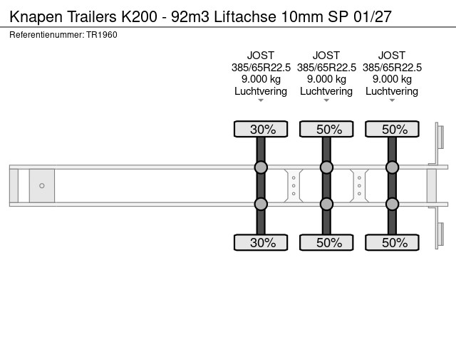 Knapen Trailers K200 - 92m3 Liftachse 10mm SP 01/27 - Afbeelding 15